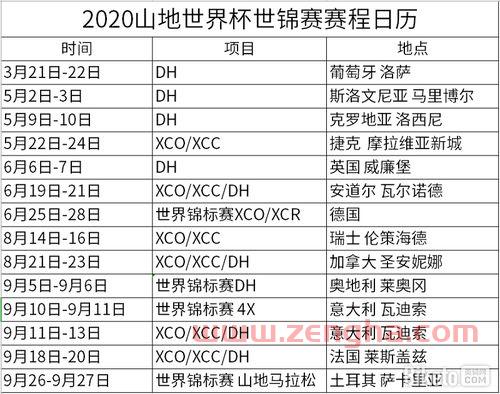 2020年世界杯赛程表